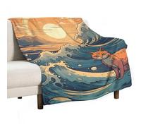 Flannel Throw Blanket - Super Soft Lightweight Throw Blanket Fuzzy Comfy Anime Style Cat Flannel Blankets Warm Plush Throw Blankets for Couch Sofa Bed 40"x50"