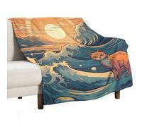 Flannel Throw Blanket - Super Soft Lightweight Throw Blanket Fuzzy Comfy Anime Style Cat Flannel Blankets Warm Plush Throw Blankets for Couch Sofa Bed 50"x60"