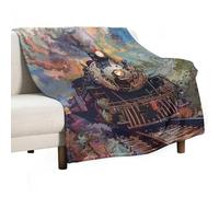 Flannel Throw Blanket - Super Soft Lightweight Throw Blanket Fuzzy Comfy Beautiful Steam Train Flannel Blankets Warm Plush Throw Blankets for Couch Sofa Bed 50"x60"
