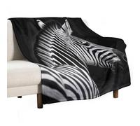 Flannel Throw Blanket - Super Soft Lightweight Throw Blanket Fuzzy Comfy Black White Zebra Flannel Blankets Warm Plush Throw Blankets for Couch Sofa Bed 50"x60"