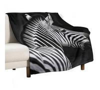 Flannel Throw Blanket - Super Soft Lightweight Throw Blanket Fuzzy Comfy Black White Zebra Flannel Blankets Warm Plush Throw Blankets for Couch Sofa Bed 60"x80"