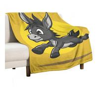 Flannel Throw Blanket - Super Soft Lightweight Throw Blanket Fuzzy Comfy Cartoon Donkey Image Flannel Blankets Warm Plush Throw Blankets for Couch Sofa Bed 40"x50"