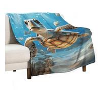 Flannel Throw Blanket - Super Soft Lightweight Throw Blanket Fuzzy Comfy Cartoon Sea Turtle Flannel Blankets Warm Plush Throw Blankets for Couch Sofa Bed 30"x40"