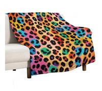 Flannel Throw Blanket - Super Soft Lightweight Throw Blanket Fuzzy Comfy Colorful Leopard Flannel Blankets Warm Plush Throw Blankets for Couch Sofa Bed 50"x60"