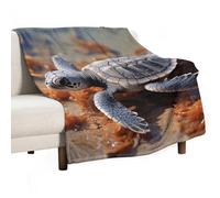Flannel Throw Blanket - Super Soft Lightweight Throw Blanket Fuzzy Comfy Cut Sea Turtle Flannel Blankets Warm Plush Throw Blankets for Couch Sofa Bed 60"x80"