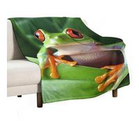 Flannel Throw Blanket - Super Soft Lightweight Throw Blanket Fuzzy Comfy Cute Frog Flannel Blankets Warm Plush Throw Blankets for Couch Sofa Bed 60"x80"