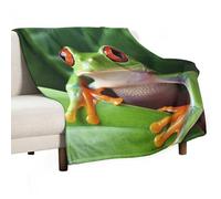 Flannel Throw Blanket - Super Soft Lightweight Throw Blanket Fuzzy Comfy Cute Frog Flannel Blankets Warm Plush Throw Blankets for Couch Sofa Bed 50"x60"