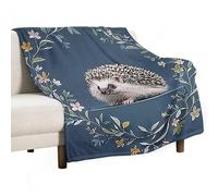 Flannel Throw Blanket - Super Soft Lightweight Throw Blanket Fuzzy Comfy Cute Little Hedgehog Flannel Blankets Warm Plush Throw Blankets for Couch Sofa Bed 50"x60"