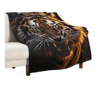 Flannel Throw Blanket - Super Soft Lightweight Throw Blanket Fuzzy Comfy Ferocious Tiger Flannel Blankets Warm Plush Throw Blankets for Couch Sofa Bed 30"x40"