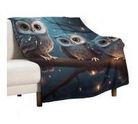 Flannel Throw Blanket - Super Soft Lightweight Throw Blanket Fuzzy Comfy Owl on Tree Flannel Blankets Warm Plush Throw Blankets for Couch Sofa Bed 60"x80"