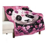 Flannel Throw Blanket - Super Soft Lightweight Throw Blanket Fuzzy Comfy Pink Panda Cotton Flannel Blankets Warm Plush Throw Blankets for Couch Sofa Bed 30"x40"