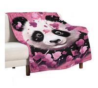 Flannel Throw Blanket - Super Soft Lightweight Throw Blanket Fuzzy Comfy Pink Panda Cotton Flannel Blankets Warm Plush Throw Blankets for Couch Sofa Bed 60"x80"