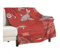 Flannel Throw Blanket - Super Soft Lightweight Throw Blanket Fuzzy Comfy Red Sea Animal Flannel Blankets Warm Plush Throw Blankets for Couch Sofa Bed 60"x80"