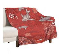 Flannel Throw Blanket - Super Soft Lightweight Throw Blanket Fuzzy Comfy Red Sea Animal Flannel Blankets Warm Plush Throw Blankets for Couch Sofa Bed 50"x60"