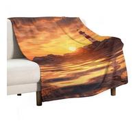 Flannel Throw Blanket - Super Soft Lightweight Throw Blanket Fuzzy Comfy Sea Lighthouse in Sunset Flannel Blankets Warm Plush Throw Blankets for Couch Sofa Bed 30"x40"