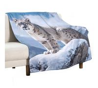 Flannel Throw Blanket - Super Soft Lightweight Throw Blanket Fuzzy Comfy Snow Leopard Mountain Flannel Blankets Warm Plush Throw Blankets for Couch Sofa Bed 30"x40"