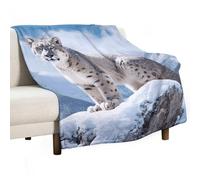 Flannel Throw Blanket - Super Soft Lightweight Throw Blanket Fuzzy Comfy Snow Leopard Mountain Flannel Blankets Warm Plush Throw Blankets for Couch Sofa Bed 40"x50"