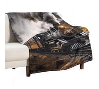 Flannel Throw Blanket - Super Soft Lightweight Throw Blanket Fuzzy Comfy Steam Train Flannel Blankets Warm Plush Throw Blankets for Couch Sofa Bed 60"x80"