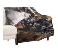 Flannel Throw Blanket - Super Soft Lightweight Throw Blanket Fuzzy Comfy Steam Train Flannel Blankets Warm Plush Throw Blankets for Couch Sofa Bed 30"x40"