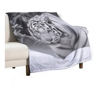 Flannel Throw Blanket - Super Soft Lightweight Throw Blanket Fuzzy Comfy White Tiger in The Snow Flannel Blankets Warm Plush Throw Blankets for Couch Sofa Bed 50"x60"