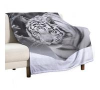 Flannel Throw Blanket - Super Soft Lightweight Throw Blanket Fuzzy Comfy White Tiger in The Snow Flannel Blankets Warm Plush Throw Blankets for Couch Sofa Bed 60"x80"