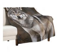 Flannel Throw Blanket - Super Soft Lightweight Throw Blanket Fuzzy Comfy Wild Wild Gray Wolf Flannel Blankets Warm Plush Throw Blankets for Couch Sofa Bed 30"x40"