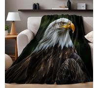 Flannel Throw BlanketClose-up of a bald eagle Fleece Blanket for Sofa Bed Couch Bedding Soft Microfiber Blanket 100 x 130 cm