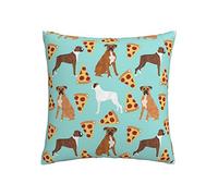 Flannel Throw Pillow, Boxer Dog Pillow Cover, Double Sided Plush Pillowcase 45x45cm for Sofa Couch Bed Decorate Pillow Case
