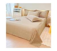 Flannel Velvet Flat Sheet Winter Super Soft Plush Shaggy Bedding Top Sheet Fleece Warm Bed Sheet Twin Small Double Full Queen King (Color : Camel, Size : 200x230cm+48x74cm x2)