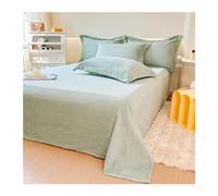 Flannel Velvet Flat Sheet Winter Super Soft Plush Shaggy Bedding Top Sheet Fleece Warm Bed Sheet Twin Small Double Full Queen King (Color : Green, Size : 200x230cm+48x74cm x2)