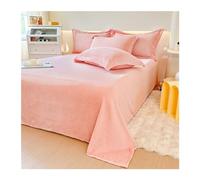 Flannel Velvet Flat Sheet Winter Super Soft Plush Shaggy Bedding Top Sheet Fleece Warm Bed Sheet Twin Small Double Full Queen King (Color : Pink A, Size : 245x270cm+48x74cm x2)