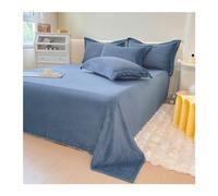 Flannel Velvet Flat Sheet Winter Super Soft Plush Shaggy Bedding Top Sheet Fleece Warm Bed Sheet Twin Small Double Full Queen King (Color : Blue B, Size : 245x270cm)