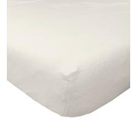 HOMESCAPES Luxury Flannelette Cream Brushed Cotton Fitted Sheet, Heavy weight 160gsm 100% Cotton, King