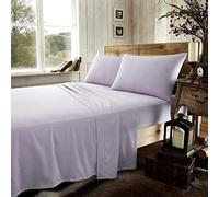 Flannelette Brushed Cotton Flat Sheets Super Soft Warm Cosy Wrinkle Shrinkage and Fade Resistant Fabric Flat Bed Sheets (Purple/Lilac, Double)