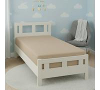 Flannelette Cot Bed Fitted Sheet Soft Brushed Cotton Bedding Comfort Beige