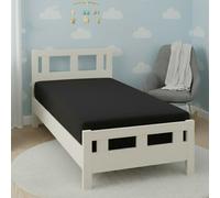 Flannelette Cot Bed Fitted Sheet Soft Brushed Cotton Bedding Comfort Black
