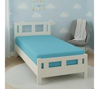 Flannelette Cot Bed Fitted Sheet Soft Brushed Cotton Bedding Comfort Blue