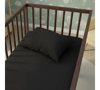 Flannelette Cot Bed Pillowcase Cover Soft Brushed Warmth And Comfort Black