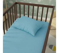 Flannelette Cot Bed Pillowcase Cover Soft Brushed Warmth And Comfort Blue