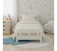 Flannelette Cotton Cot Bed Duvet Cover Set Brushed Warm Bedding Set Cream