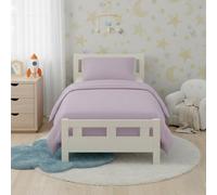 Flannelette Cotton Cot Bed Duvet Cover Set Brushed Warm Bedding Set Lilac