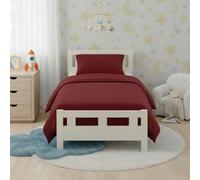 Flannelette Cotton Cot Bed Duvet Cover Set Brushed Warm Bedding Set Red
