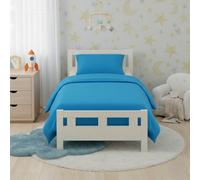 Flannelette Cotton Cot Bed Duvet Cover Set Brushed Warm Bedding Set Teal