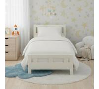 Flannelette Cotton Cot Bed Duvet Cover Set Brushed Warm Bedding Set White
