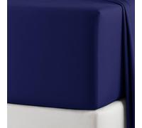 Flannelette Fitted Sheet 100% Brushed Cotton Extra Deep 32cm/13 Inch Bed Sheet Soft Warm Cosy Bedding Plain Colour Easy Care Bed Linen Single Double King Super King (Royal Blue, Double)