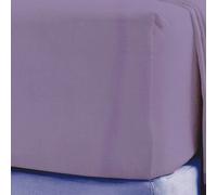 Flannelette Fitted Sheet 100% Brushed Cotton Extra Deep 32cm/13 Inch Bed Sheet Soft Warm Cosy Bedding Plain Colour Easy Care Bed Linen Single Double King Super King (Lilac, King)