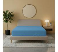 Flannelette Fitted Sheet Soft Brushed Cotton Bedding Warmth Comfort Blue