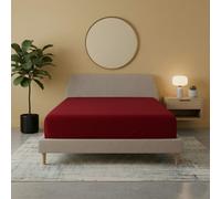 Flannelette Fitted Sheet Soft Brushed Cotton Bedding Warmth Comfort Red