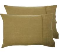 Flannelette Pair Of PillowCase, 100% Brushed Cotton Plain Colour Bedsheets Extra Deep Skirt Box Easy Care Cotton Bedding Super Soft 160 GSM Luxury Quality (Olive Green, Pair Of PillowCase)