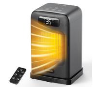 FLANUR Electric Heater, 1500W Portable Heater for Home with Thermostat, Silent PTC Ceramic Space Heater with 4 Modes, 70° Oscillation, 12H Timer & Remote, Digital Display, Fan Heater for Bedroom-Black